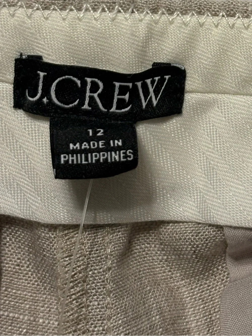 J. Crew Wide Leg Essential Pant in Linen Size 12 Tan Workwear Office Summer NWT